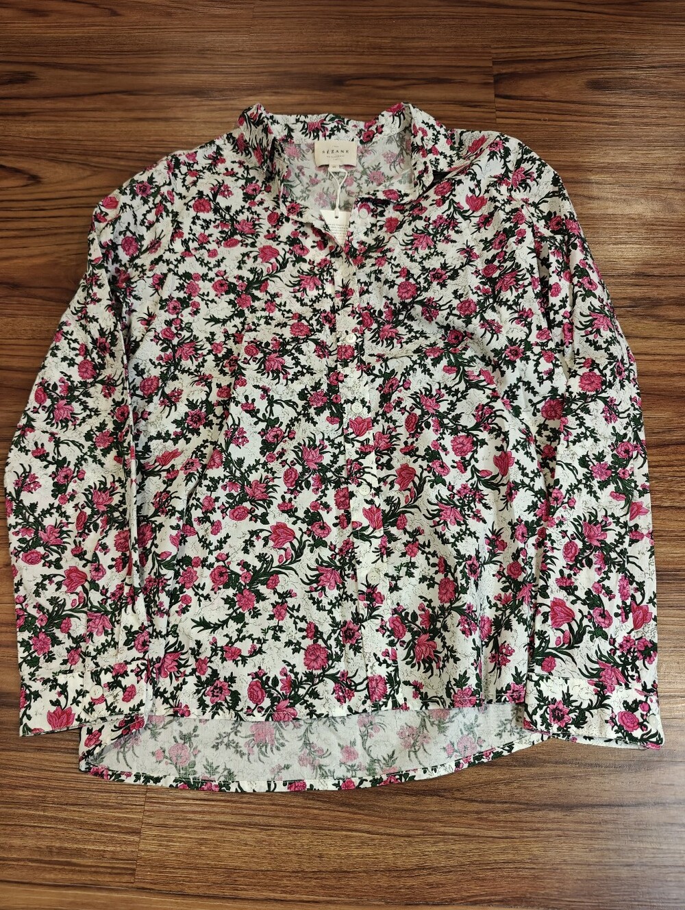 Sezane Pierro Shirt In Rose Print